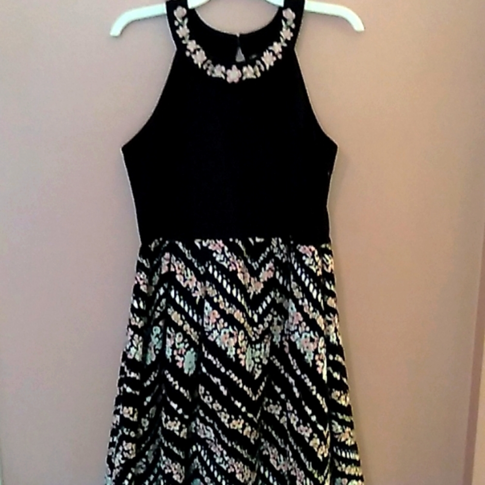 Black and Pink Floral Dress